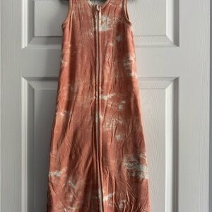 Sleeveless Kids Sleep Sack in Peach Tie-Dye
